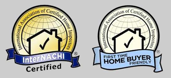 International Association of Certified Home Inspectors InterNACHI certified logo and InyrtNACHI First Time Home Buyer Friendly Logo