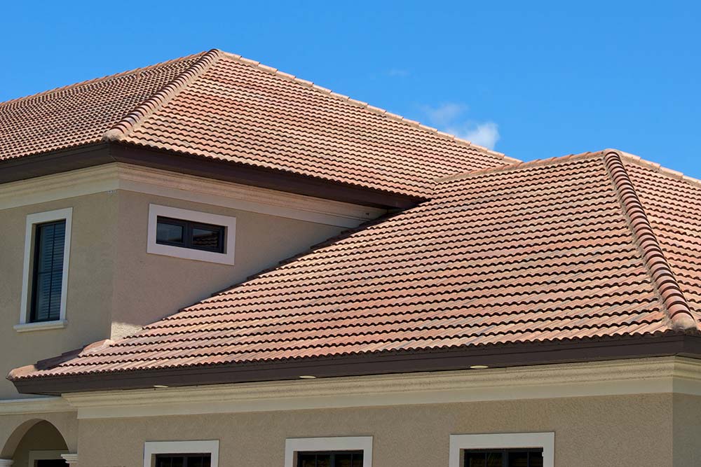 Tile roof of a South Florida house seen while preforming home inspection services